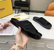 Fendi Black stretch lace slides 8X8088AEH5F0ABB - 2