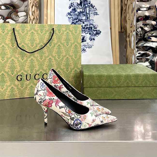 Gucci x Balenciaga The Hacker Project Knife pump Flora Print 676558 UL300 8446 - 1