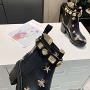 Gucci Embroidered leather ankle boot with belt 557735 AYO10 1000 - 5