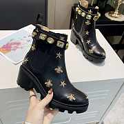 Gucci Embroidered leather ankle boot with belt 557735 AYO10 1000 - 2