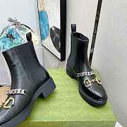 Gucci Chelsea boot with chain in black leather ‎670393 17K10 1000 - 4