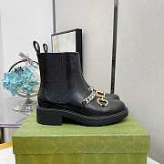 Gucci Chelsea boot with chain in black leather ‎670393 17K10 1000 - 5