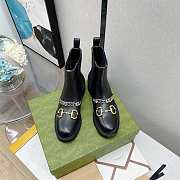 Gucci Chelsea boot with chain in black leather ‎670393 17K10 1000 - 3