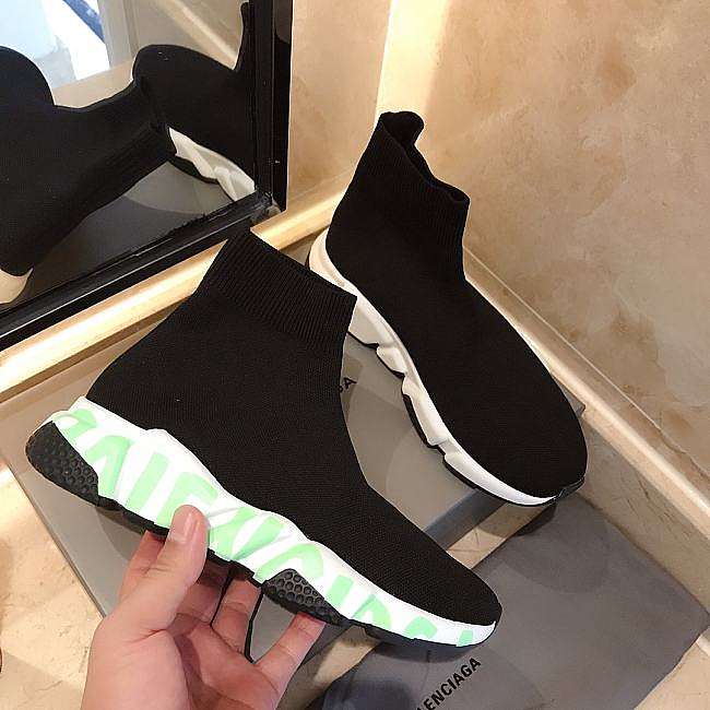 Balenciaga Speed 2.0 Black Green Sole - 1