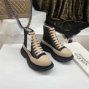 Alexander McQueen Tread Slick Lace Up Boot Black Beige - 3