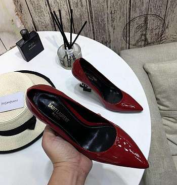 SAINT LAURENT Red Velvet Opyum 85 Heels 212418F122004