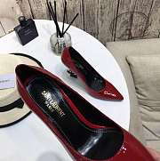 SAINT LAURENT Red Velvet Opyum 85 Heels 212418F122004 - 6