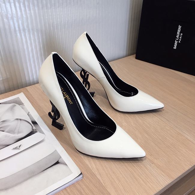 SAINT LAURENT White Opyum 85 Heels 212418F122004 - 1