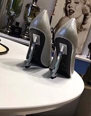 SAINT LAURENT Silver Opyum 85 Heels 212418F122004 - 5