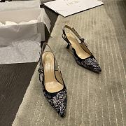 J'ADIOR SLINGBACK PUMP Deep Blue Toile de Jouy Reverse Embroidered Cotton KCP761TJE_S36W - 2