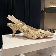 DIOR CAPTURE HEELED MULE Gold-Tone Metallic Mesh with Cannage Embroidery KDP927LNE_S71 - 1