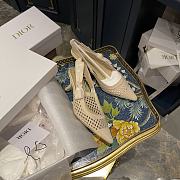 DIOR CAPTURE HEELED MULE Gold-Tone Metallic Mesh with Cannage Embroidery KDP927LNE_S71 - 3