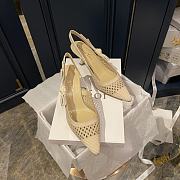 DIOR CAPTURE HEELED MULE Gold-Tone Metallic Mesh with Cannage Embroidery KDP927LNE_S71 - 2