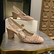 DIOR & MOI SLINGBACK PUMP Nude Mesh Cannage Embroidery KCP890RCE_S42P - 1