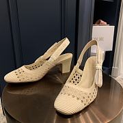 DIOR & MOI SLINGBACK PUMP Cream Mesh Cannage Embroidery KDP890RCE_S33U - 5