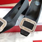 Belle Vivier Pilgrim Buckle Pumps in Satin RVW00602220RS0B999 - 3