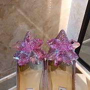 Jimmy Choo Alia Rose Mix Suede and Crystal Covered Pointy Toe Pumps - 4