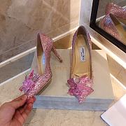 Jimmy Choo Alia Rose Mix Suede and Crystal Covered Pointy Toe Pumps - 2