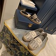 DIOR GRANVILLE ESPADRILLE Gray Toile de Jouy Reverse Embroidered Cotton KDB578TJE_S37W - 3