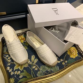 DIOR GRANVILLE ESPADRILLE White Embossed Lambskin KDB692LBO_S03W