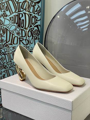 DIOR RHODES PUMP White Calfskin KCP925VEA_S03W