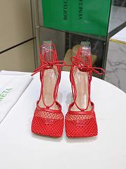 BOTTEGA VENETA MESH SANDALS IN RED - 6