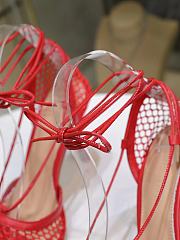 BOTTEGA VENETA MESH SANDALS IN RED - 5