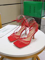 BOTTEGA VENETA MESH SANDALS IN RED - 3