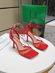 BOTTEGA VENETA MESH SANDALS IN RED - 4