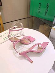 Bottega Veneta Women's Pink Barely There Leather Sandal - 6