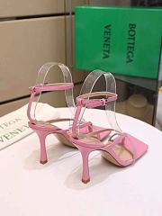 Bottega Veneta Women's Pink Barely There Leather Sandal - 3