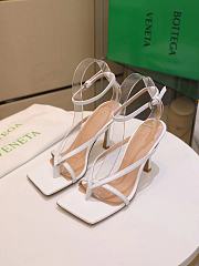 Bottega Veneta Women's White Barely There Leather Sandal - 5