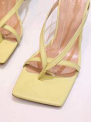 Bottega Veneta Women's Yellow Barely There Leather Sandal - 4