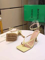 Bottega Veneta Women's Yellow Barely There Leather Sandal - 2