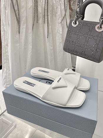 Prada Brushed white leather slides 1XX591_055_F0009_F_005