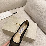 Jimmy Choo - Black Glitter Fabric Pumps with Ivory Tulle Overlay 65MM - 2