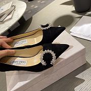 Jimmy Choo - Black Suede Pumps with Crystal Embellishment - 65MM - 6