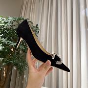 Jimmy Choo - Black Suede Pumps with Crystal Embellishment - 65MM - 4