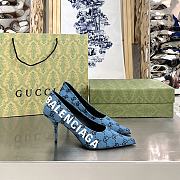 Gucci x Balenciaga The Hacker Project Square Knife pump Blue - 1