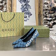 Gucci x Balenciaga The Hacker Project Square Knife pump Blue - 4