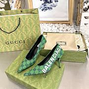 Gucci x Balenciaga The Hacker Project Square Knife pump Green - 4