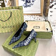 Gucci x Balenciaga The Hacker Project Square Knife pump Navy Blue - 3