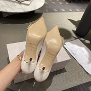 Jimmy Choo - White Suede Pumps with Crystal Embellishment - 65MM - 2