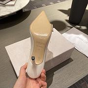 Jimmy Choo - White Suede Pumps with Crystal Embellishment - 85MM - 3