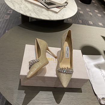 Jimmy Choo Gold Crystal Love 100 Heels - 85MM