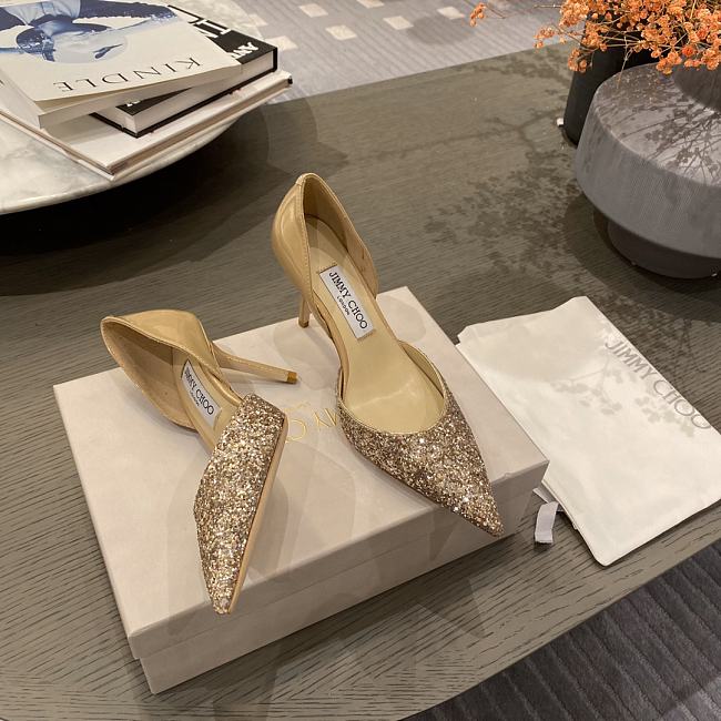 Jimmy Choo Love Degrade Glitter Golden 85 Pumps - 1