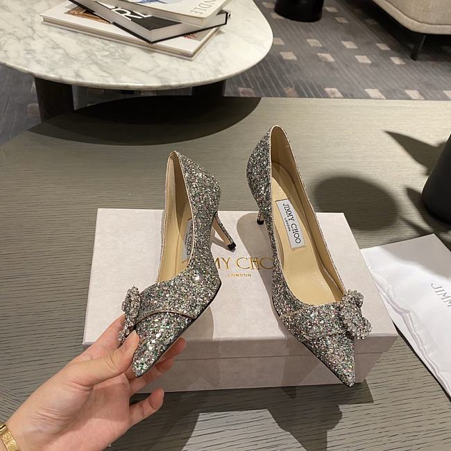 Jimmy Choo Saresa 85 Glitter Pumps - 65MM - 1