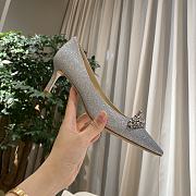 Jimmy Choo Silver Crystal Love 100 Heels - 65MM - 2