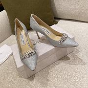 Jimmy Choo Silver Crystal Love 100 Heels - 85MM - 6