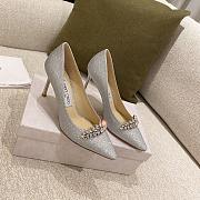 Jimmy Choo Silver Crystal Love 100 Heels - 85MM - 5